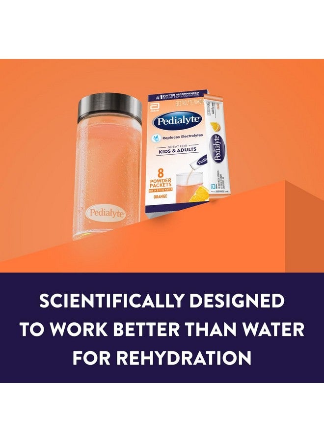 Pedialyte بودرة إلكتروليت بيداليتي، مشروب ترطيب للأطفال والبالغين، برتقال، 8 عبوات بودرة - Image 4