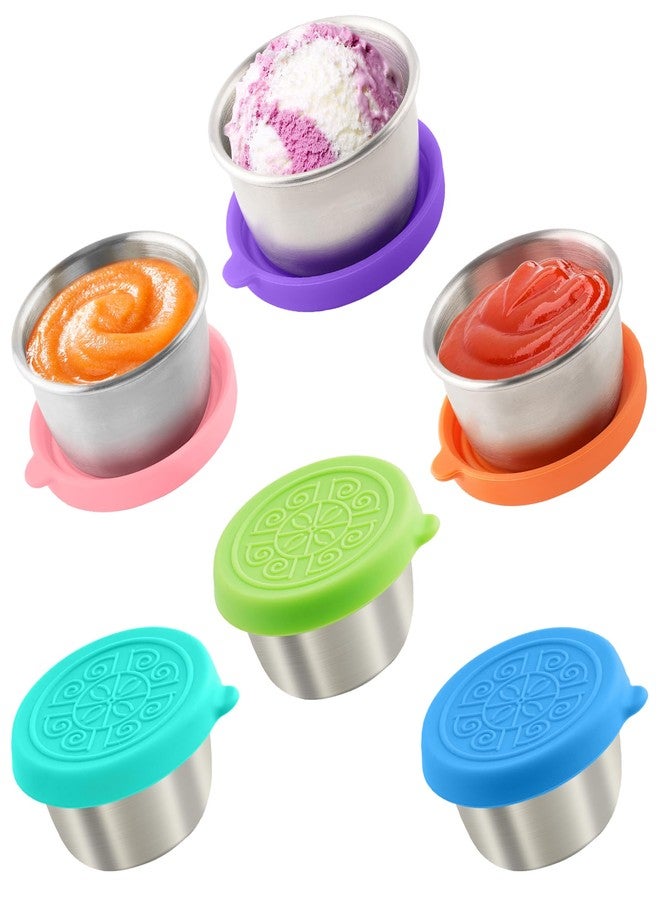 Qukaka 6x1.6 Oz Salad Dressing Containers With Lids, Small Leakproof Reusable Stainless Steel Salad Dressing Container To Go For Lunch Boxes,Sauce containers, Picnics,Travel Meal Prep And Kitchen Storage. - Image 1