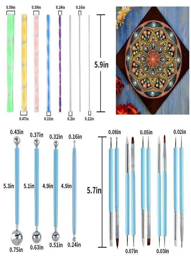 53 Arts 45 Pcs Mandala Dotting Tools Set for Rock Painting, Mandala Art Kit, Dot Painting Tools for Coloring, Drafting, Nail Art and DIY Craft - Image 2