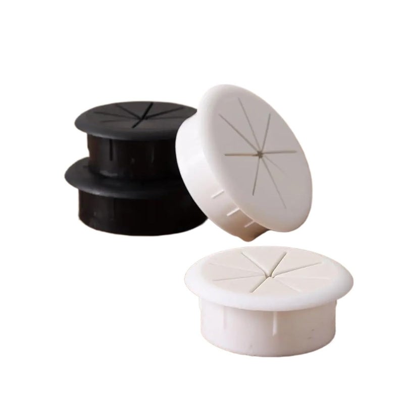 غطية ثقب الكابل المكتبية البيضاء مقاس 50 مم، 20 قطعة، منظف أسلاك لطاولة التلفزيون ومحطة العمل المكتبية - Image 1