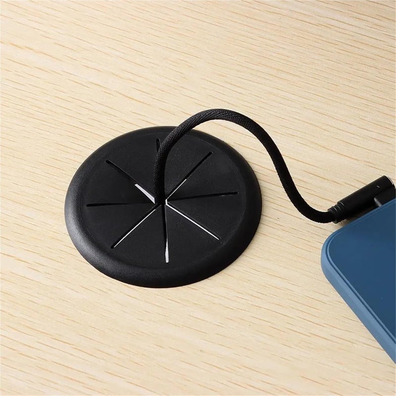 غطية ثقب الكابل المكتبية البيضاء مقاس 50 مم، 20 قطعة، منظف أسلاك لطاولة التلفزيون ومحطة العمل المكتبية - Image 4