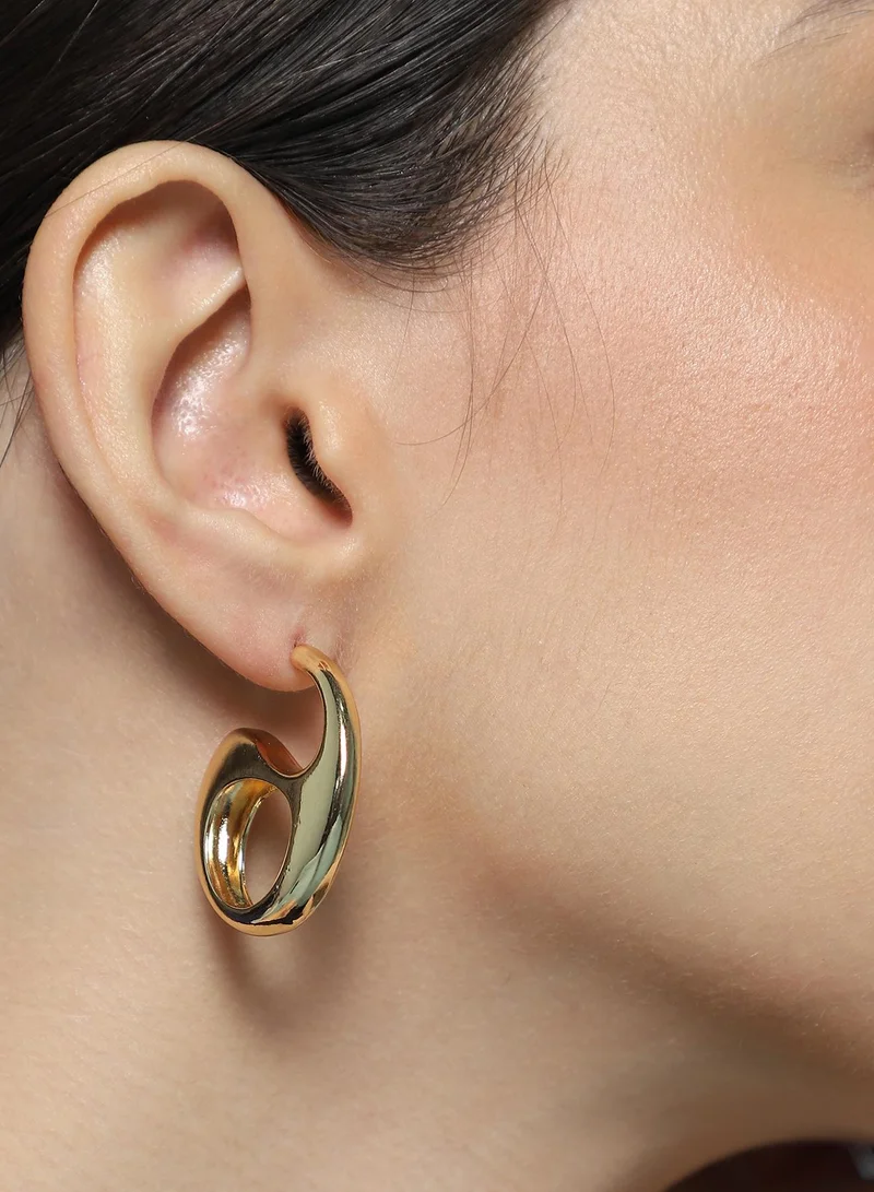 SOHI Women The Mid-Gloss Bolt Hoop Earrings | California  Colour | One-Size | Metallic Alloy Material | Push Back Closure | Earrings For Casual & Evening Wear