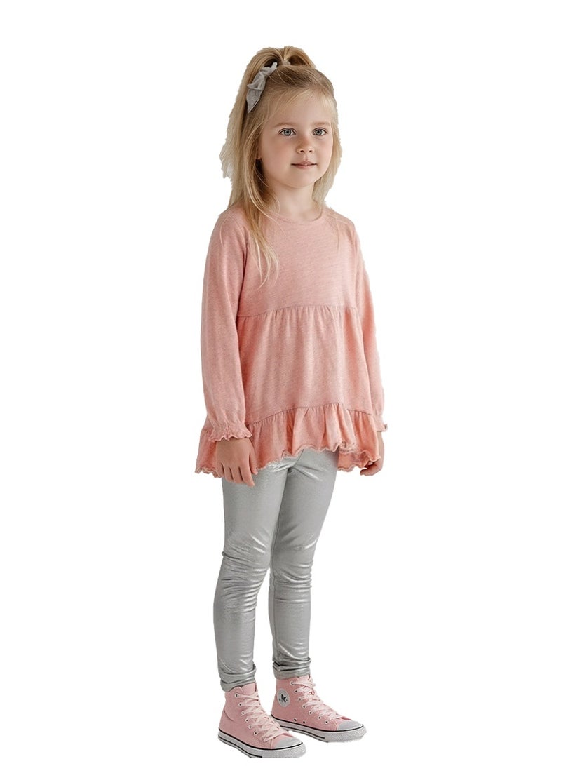 تي شيرت طويل الأكمام فائق النعومة للفتيات الصغيرات | قميص يومي مريح للحضانة (من 6 أشهر إلى 4 سنوات) | أساس أساسي لا غنى عنه في خزانة الملابس - Image 2