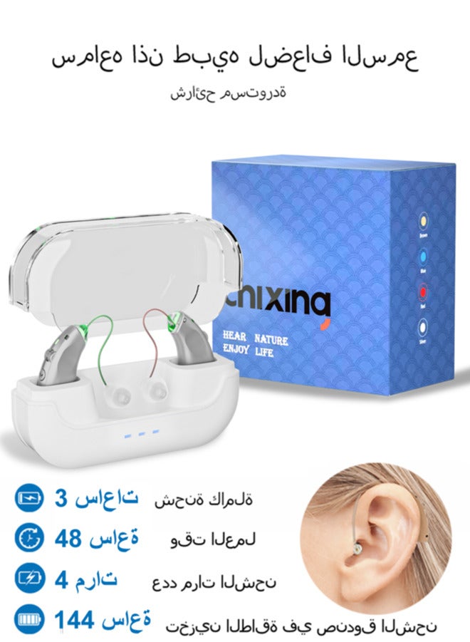 chixing أجهزة سمع غير مرئية قابلة للشحن للبالغين وكبار السن | مكبر صوت داخل الأذن بجودة صوت واضحة، تحكم قابل للتعديل وبطارية تدوم 48 ساعة - Image 1