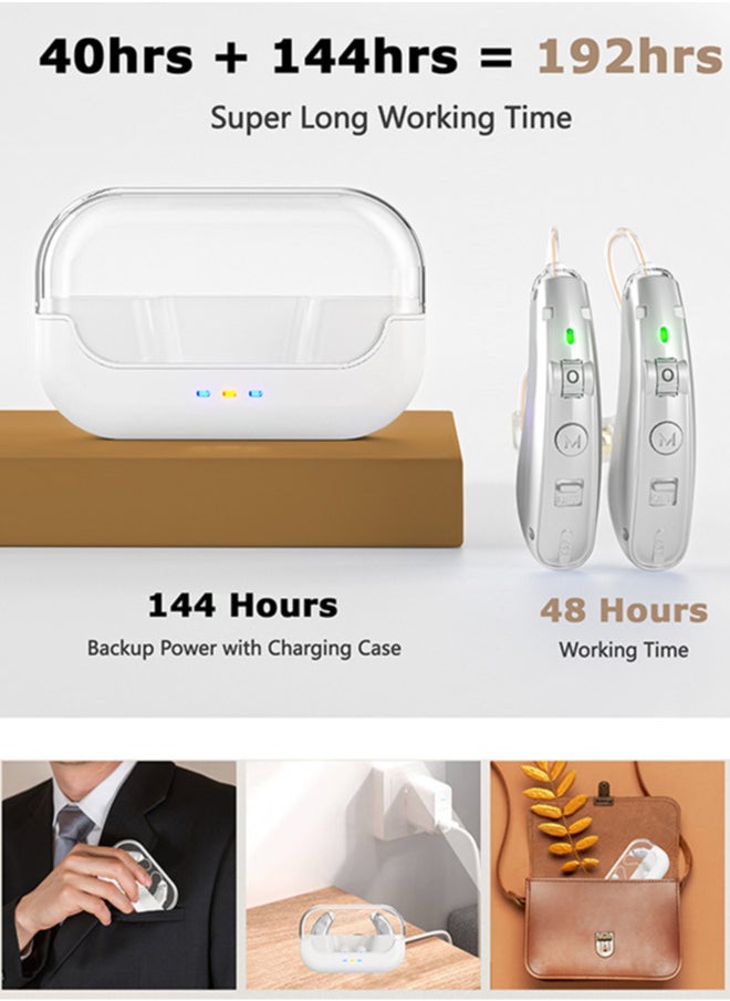 Chixing Rechargeable Hearing Aids for Seniors & Adults, Noise Cancelling, Digital Hearing Aid Sound Amplifier with Charging Case  - Image 3