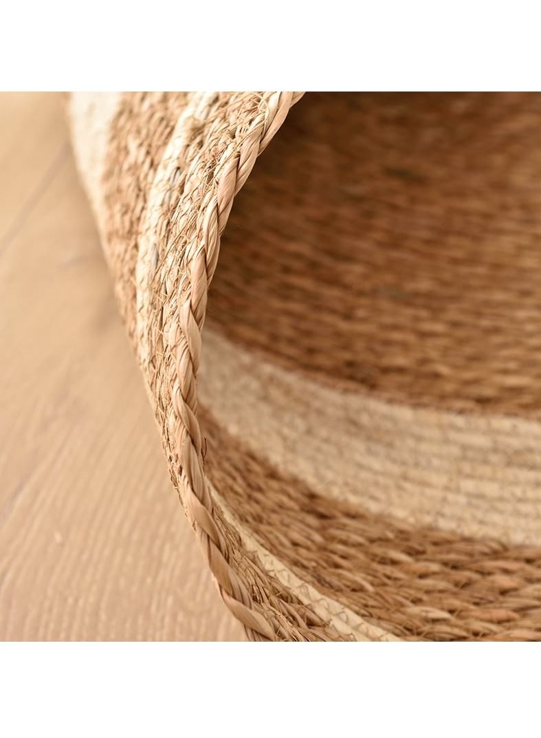 LINGWEI Natural Jute Rug Carpet with White Line For Home Living room Bedroom - Image 5