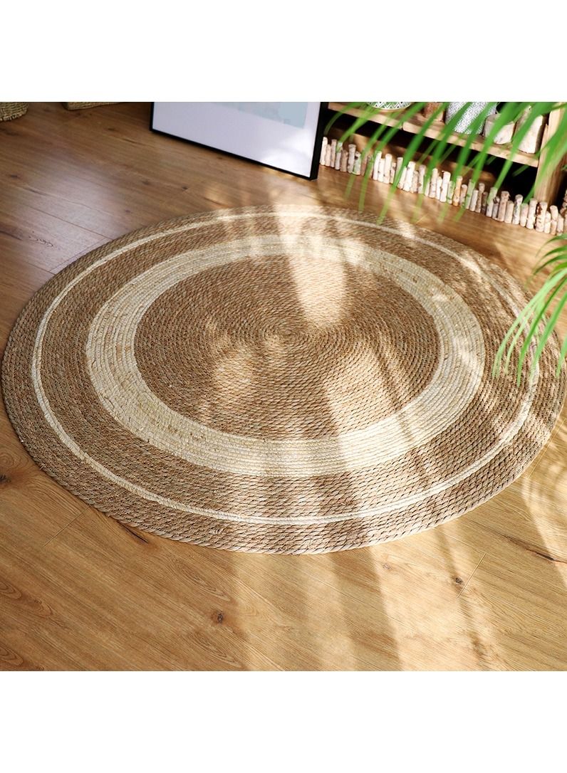 LINGWEI Natural Jute Rug Carpet with White Line For Home Living room Bedroom - Image 2