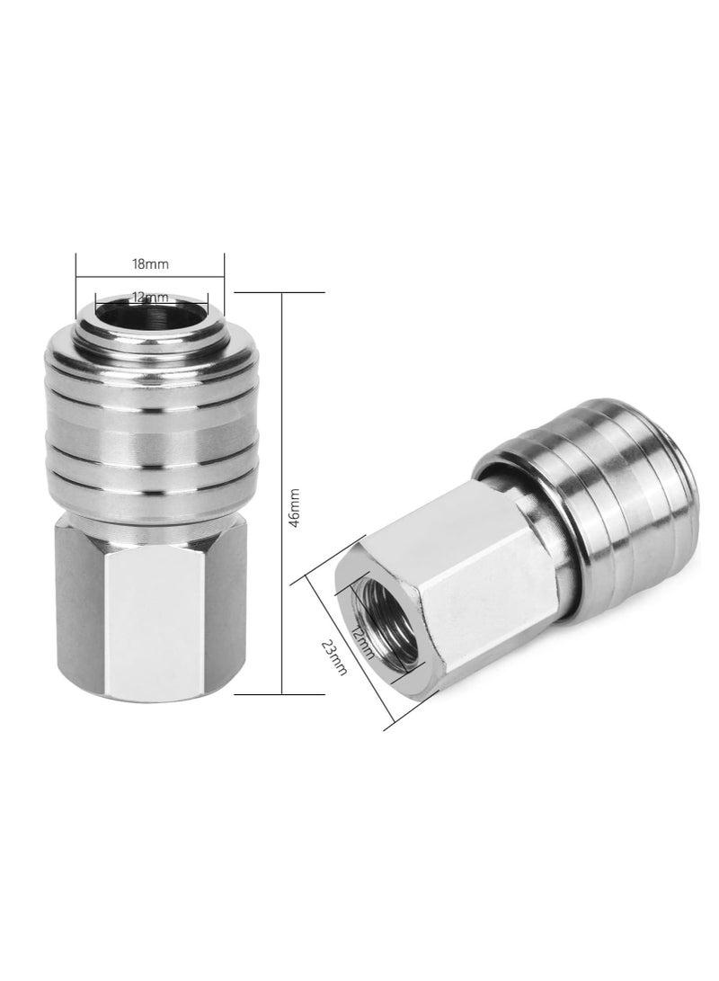 RATSAW Air Line Connectors, 10 Pieces 1/4" BSP Air Coupler and Plug Kit Male and Female Couplings - Image 2