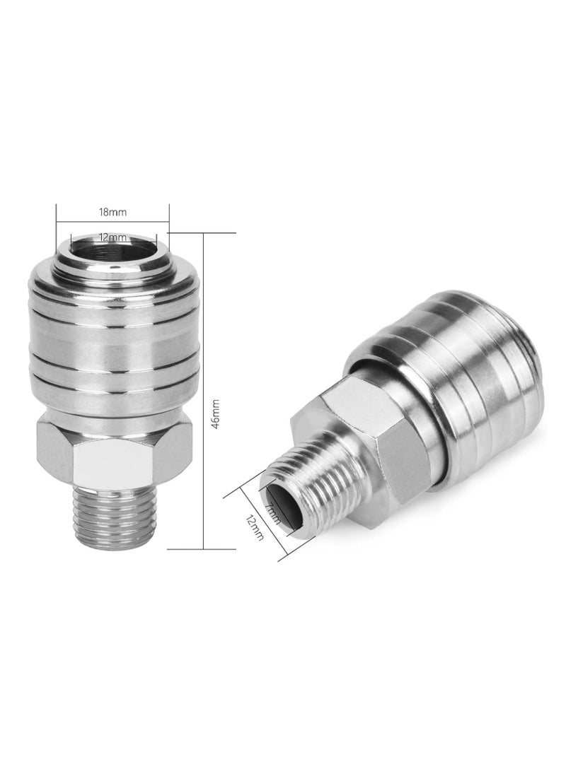 RATSAW Air Line Connectors, 10 Pieces 1/4" BSP Air Coupler and Plug Kit Male and Female Couplings - Image 3