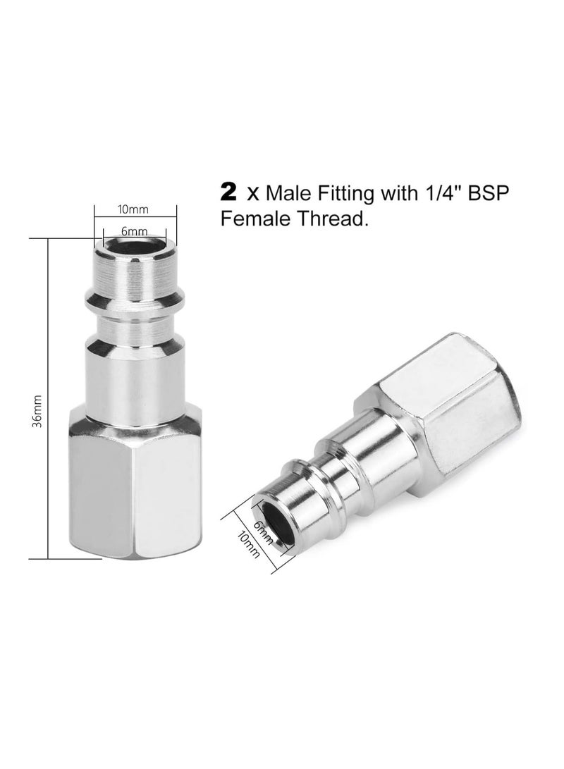 RATSAW Air Line Connectors, 10 Pieces 1/4" BSP Air Coupler and Plug Kit Male and Female Couplings - Image 4