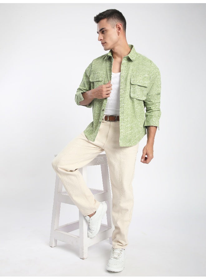 Beyoung Green Dye Effect Overshirt - Image 1