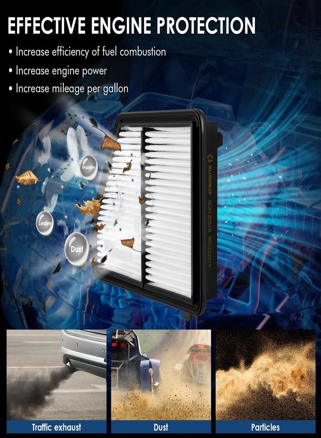 KURIMUP CA12051 Replacement Engine Air Filter, Efficient Filtration Offers 99% Air Purification, Fit for Honda Civic L4 2.0L (2016-2022), Naturally Aspirated Only. - Image 3