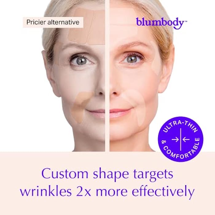 BLUMBODY Face, Forehead Wrinkle Patches - Anti Wrinkle Facial Patches to Smooth Eye, Mouth, Forehead Wrinkles - Non-Silicone Face Tape for Fine Wrinkles between Eyes, Face - Patches (30 day supply) - Image 4