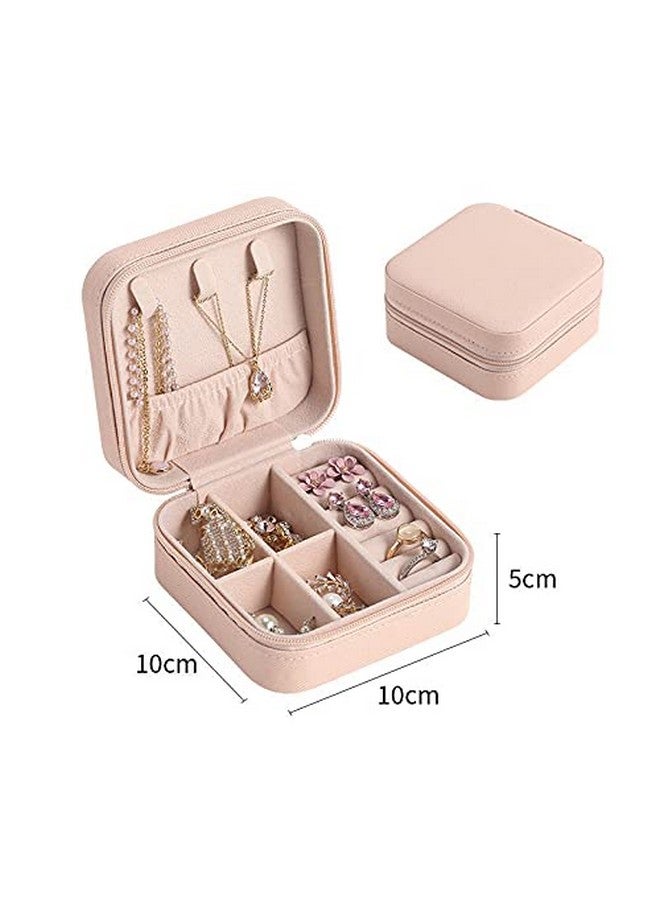 YouBella Jewellery Set of 2 Combo Organisers Gifts PU Leather Zipper Portable Home Jwell organizer Storage Box Case Container for Rings, Earrings, Necklace for girls and women (Pink & Blue) - Image 4