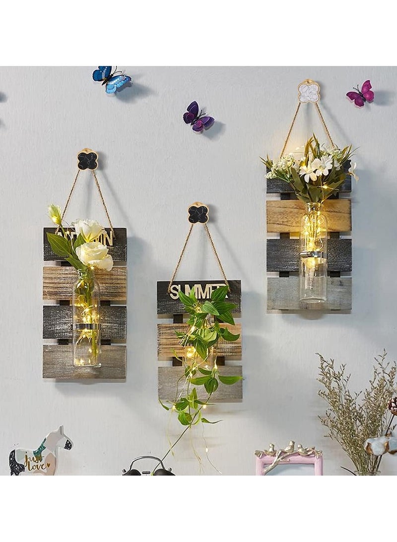 SYOSI Decorative Wall Hooks, SYOSI Bathroom Towel Hanger, Vanity Dresser Drawer Knobs, Kitchen Cabinet Pulls, Gold Hooks for Hanging Bags and Keys 8Pcs Four-Leaf Clover Shape ( Black Turquoise)  - Image 2