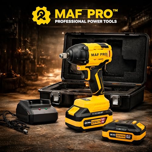 MAF PRO CIWLI3502 Cordless Impact Wrench 350Nm, 20V Brushless Li-Ion, 1/2 Inch Drive, Variable Speed, for Car Tyre Removal, Wheel Nut and Bolt Tightening, Automotive and Garage Use - Image 3