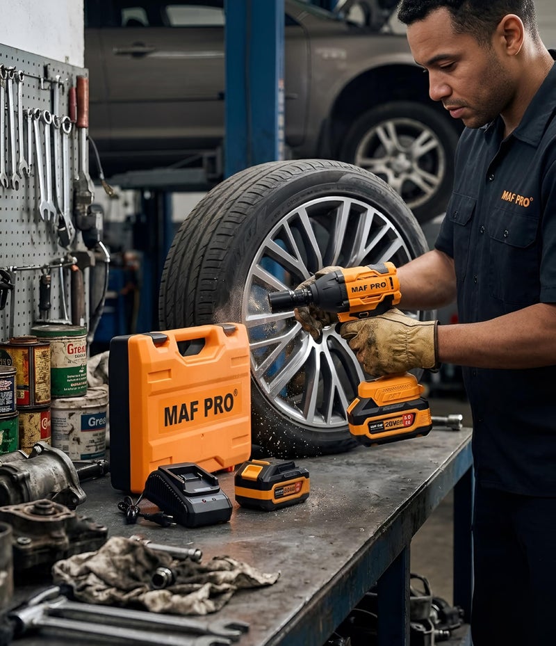 MAF PRO CIWLI3502 Cordless Impact Wrench 350Nm, 20V Brushless Li-Ion, 1/2 Inch Drive, Variable Speed, for Car Tyre Removal, Wheel Nut and Bolt Tightening, Automotive and Garage Use - Image 5