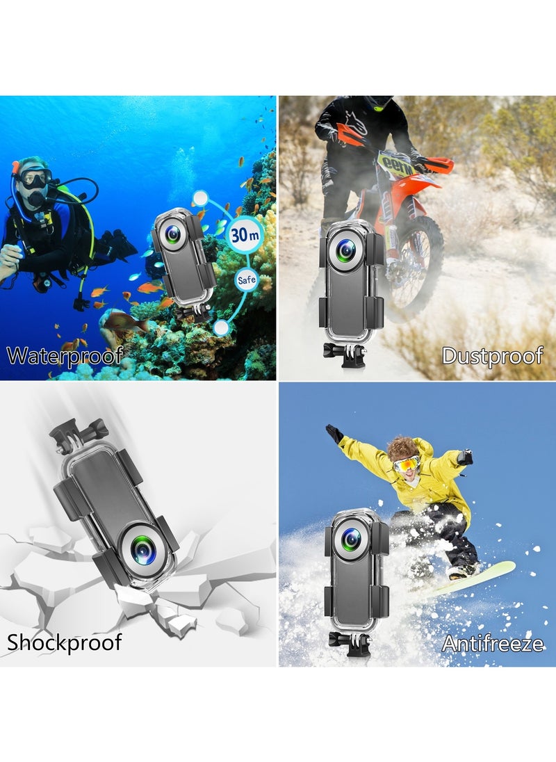 30m Underwater Waterproof Housing Case for Insta360 ONE X2(Transparent)