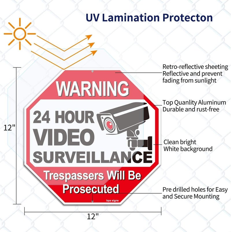 BPA 24 Hour Video Surveillance Warning Sign - Image 2
