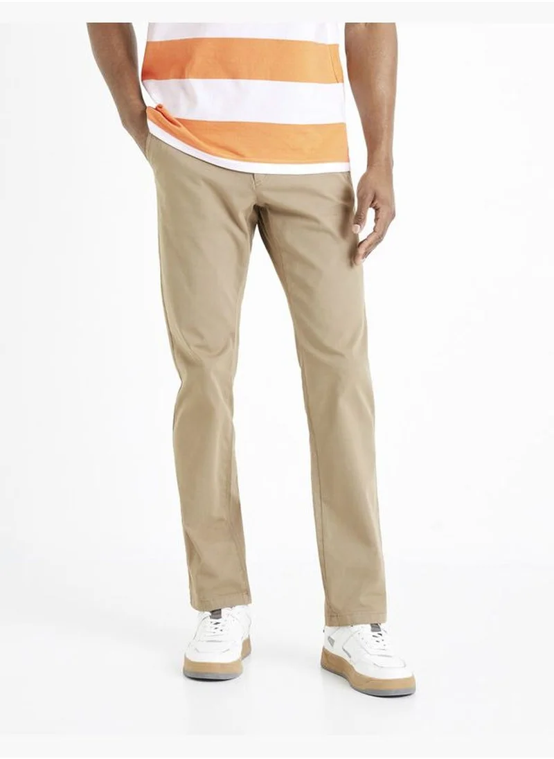 سيليو Celio Casual Straight Pants - Beige