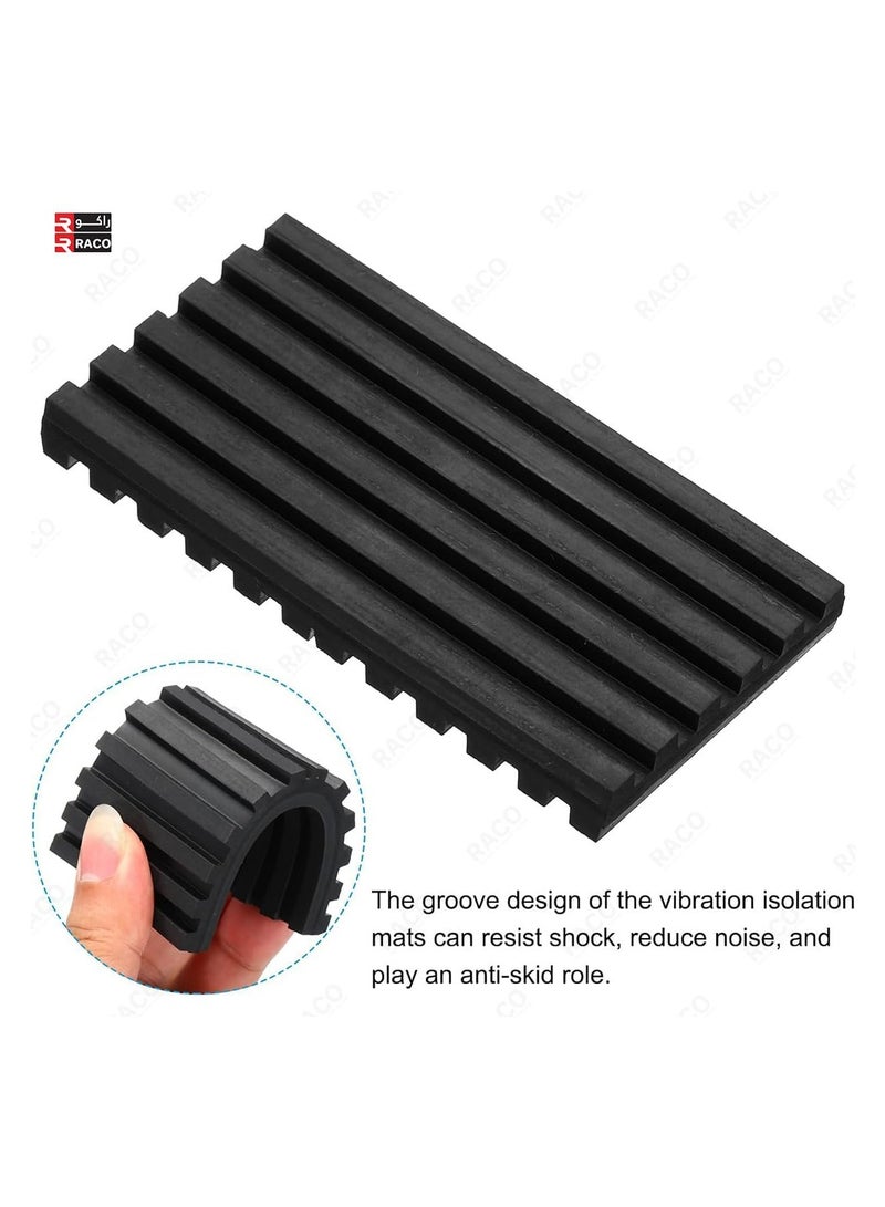 RACO RACO Anti-Vibration Ribbed Rubber Pads – 18" x 18" x 3/8" Isolation Mat for HVAC, Air Compressors, Washers, Dryers & More, Black - Image 3