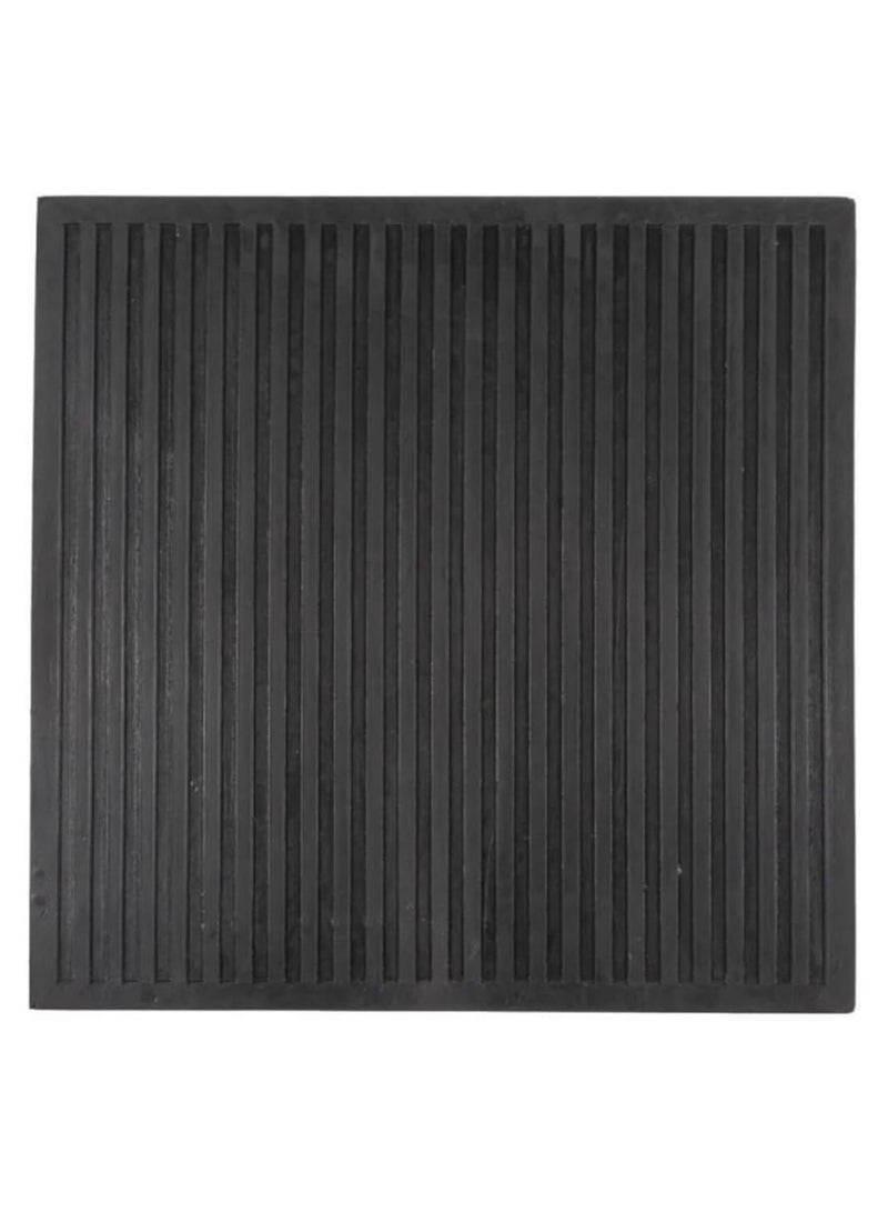RACO RACO Anti-Vibration Ribbed Rubber Pads – 18" x 18" x 3/8" Isolation Mat for HVAC, Air Compressors, Washers, Dryers & More, Black - Image 1