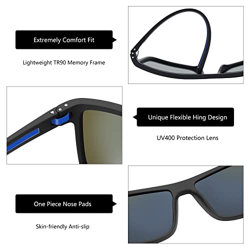 ZENOTTIC Polarized Sunglasses for Men Lightweight TR90 Frame UV400 Protection Square Sun Glasses - Image 4