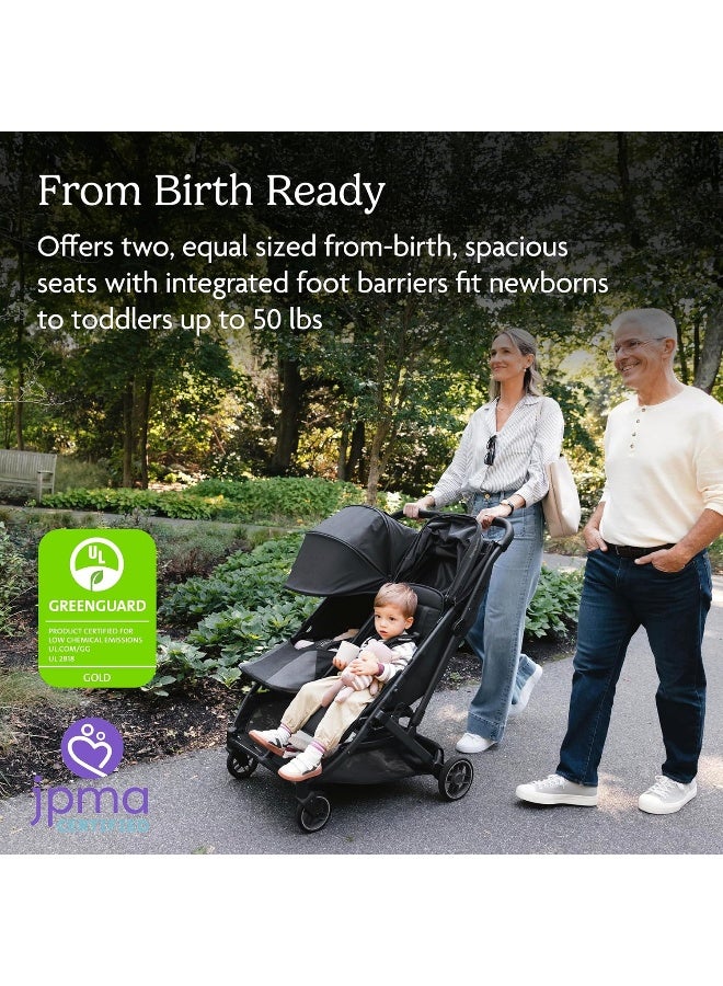 UPPAbaby عربة أطفال UPPAbaby Minu Duo مزدوجة بجانب بعضها - تصميم خفيف الوزن ومضغوط للسفر - قابلة للطي بسهولة - من الولادة حتى مرحلة الطفولة - رمادي - Image 3