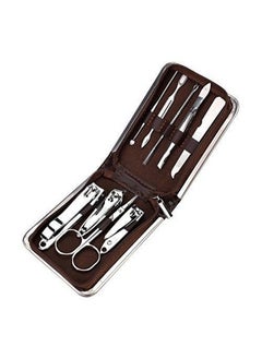 Hanumex 9In1 Pedicure & Manicure Home Utility & Travel Accessories Kit Brown  - Image 1