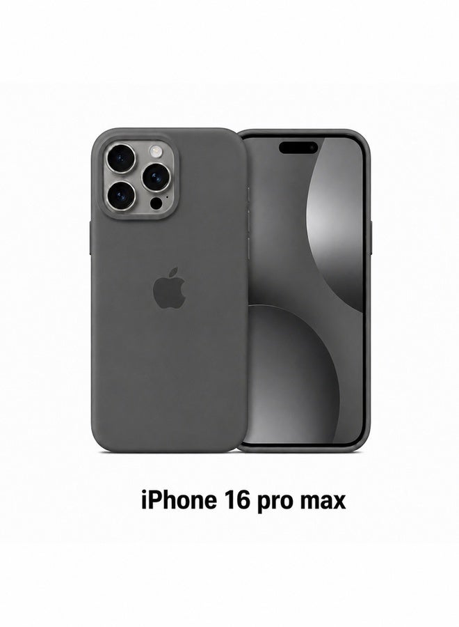 VR CREATIVE Apple iPhone 16 Pro Max Liquid Silicone Protective Case Cover with Microfiber Lining, Slim Shockproof Soft TPU Back Cover - Grey - Image 2