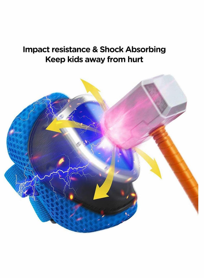 Excefore Kids Knee Pad Elbow Wrist Pads Guards Protective Gear Set for Roller Skates Cycling Bike Skateboard Inline Skatings Scooter Riding Sports, Suitable for Multiple Sports Outdoor Activities - Image 3