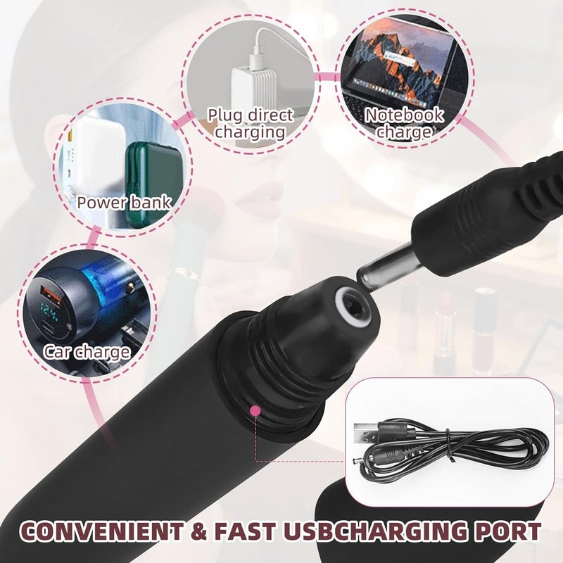 Tenmokus Powered Electric Makeup Brush, 10 Gear Vibration Rechargeable Cosmetic Foundation Brush - Image 4