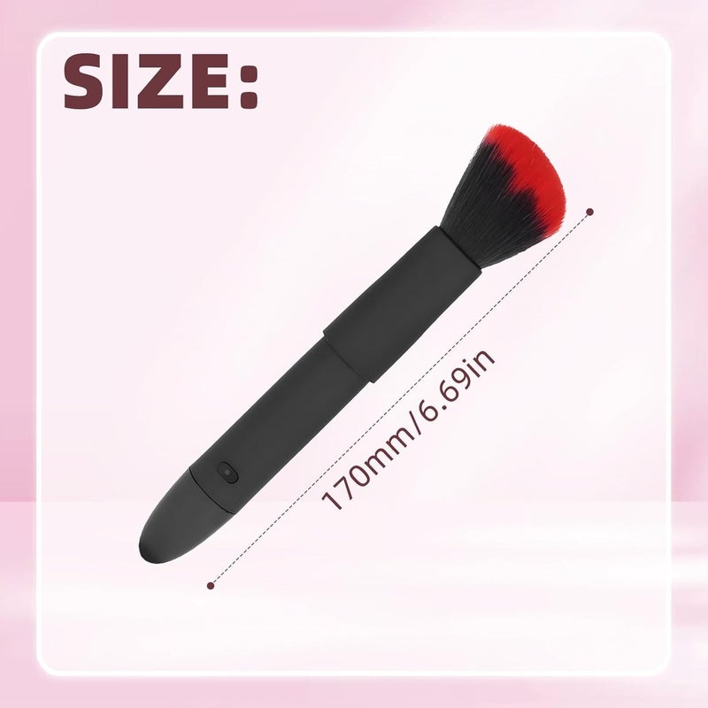Tenmokus Powered Electric Makeup Brush, 10 Gear Vibration Rechargeable Cosmetic Foundation Brush - Image 2