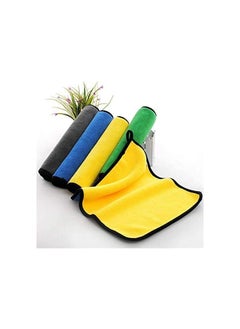 Coralblue Car Towel Microfiber Cleaning Cloth - 3 Towel with Washing Sponge- Multipurpose  Towel for Washing Drying Dusting  - Image 2