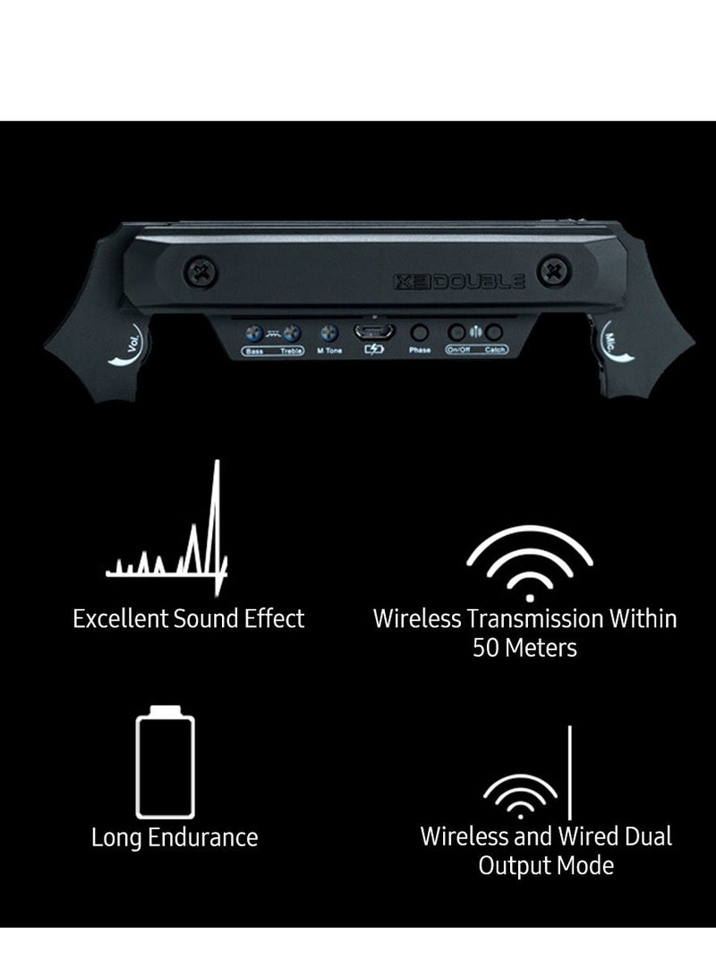 Double DOUBLE X2 Wireless Pickup for 80-120mm Sound-hole Acoustic Guitar, Black - Image 5