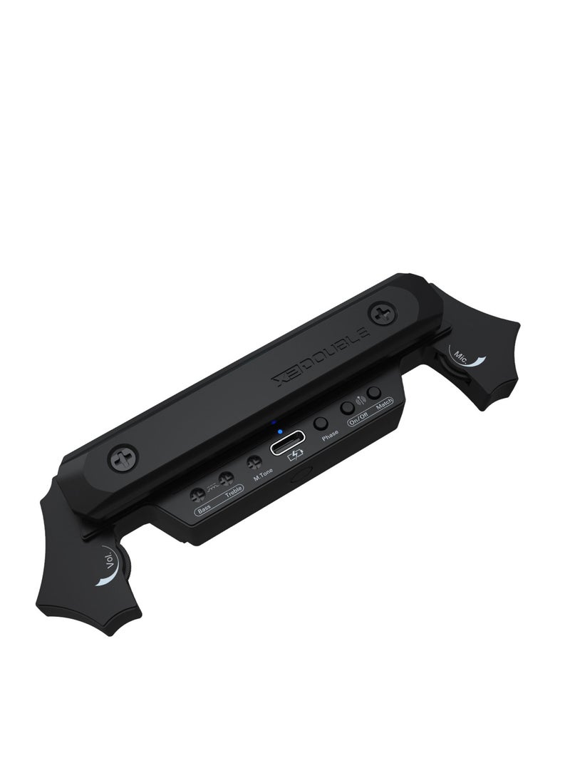 Double DOUBLE X2 Wireless Pickup for 80-120mm Sound-hole Acoustic Guitar, Black - Image 2