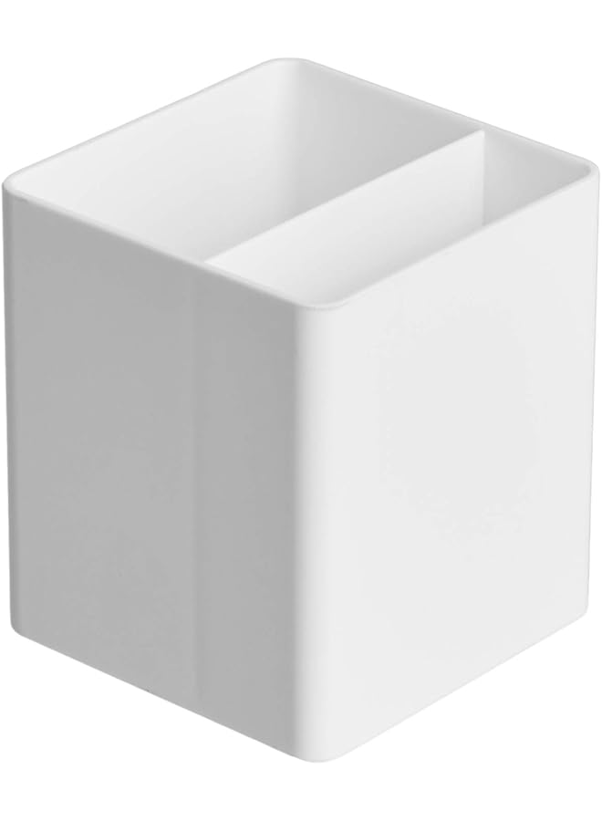 إيروريكس منظم مكتب بلاستيكي على شكل كوب أقلام، أبيض - Image 1