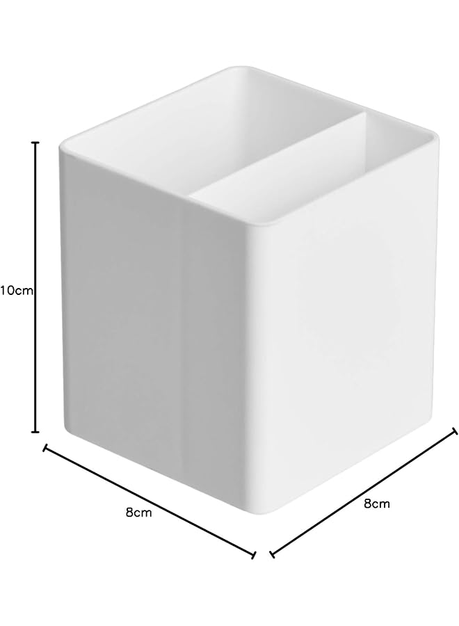 إيروريكس منظم مكتب بلاستيكي على شكل كوب أقلام، أبيض - Image 4