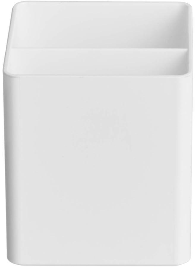 إيروريكس منظم مكتب بلاستيكي على شكل كوب أقلام، أبيض - Image 2