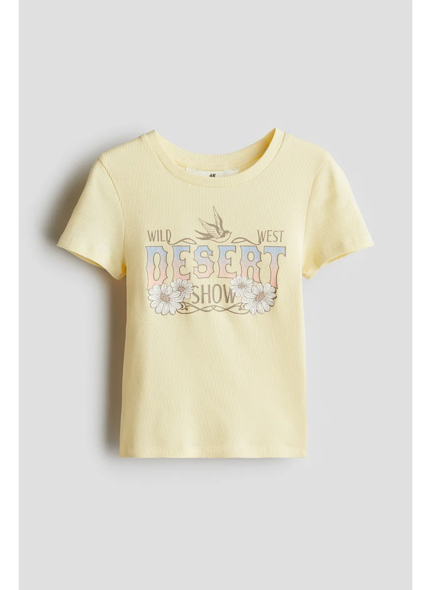 H&M Print-Motif Cotton Top