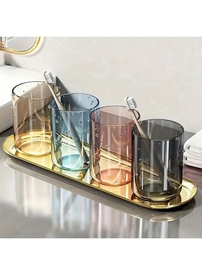 Random Color Transparent Plastic Mouthwash Cups 2 Pack Modern Light Luxury Style - Image 4