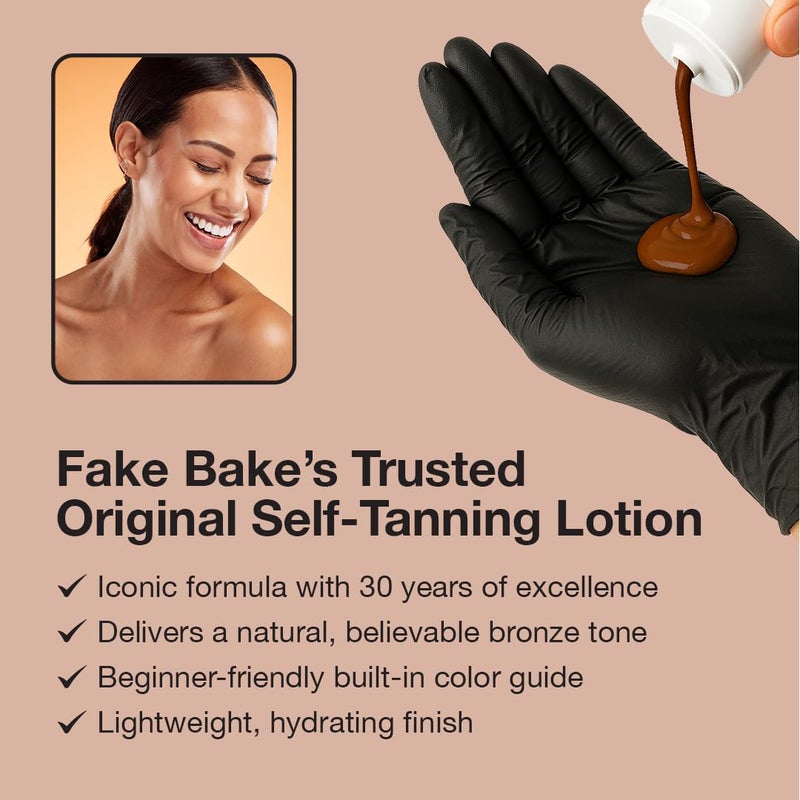 Fake Bake Original Self-Tanning Lotion â€“ Lasting, Natural-Looking Sunless Tanner for All Skin Tones â€“ Streak-Free, Buildable Color for Women & Men â€“ 6 oz - Image 2