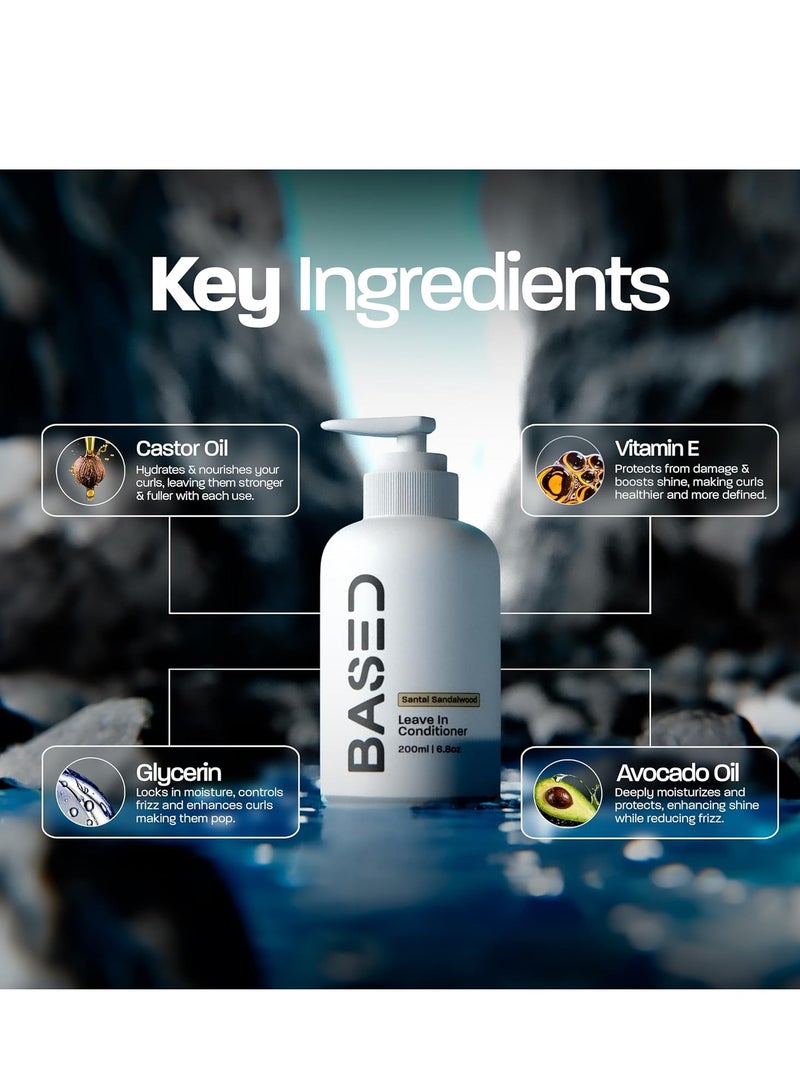 BASED BODYWORKS Leave-In Conditioner, Instant Frizz Control, Hydrates & Nourishes Hair, Premium Leave-In Conditioner for Men, Healthy Frizz-Free Hair in Minutes (6.8oz Pack of 1) - Image 4