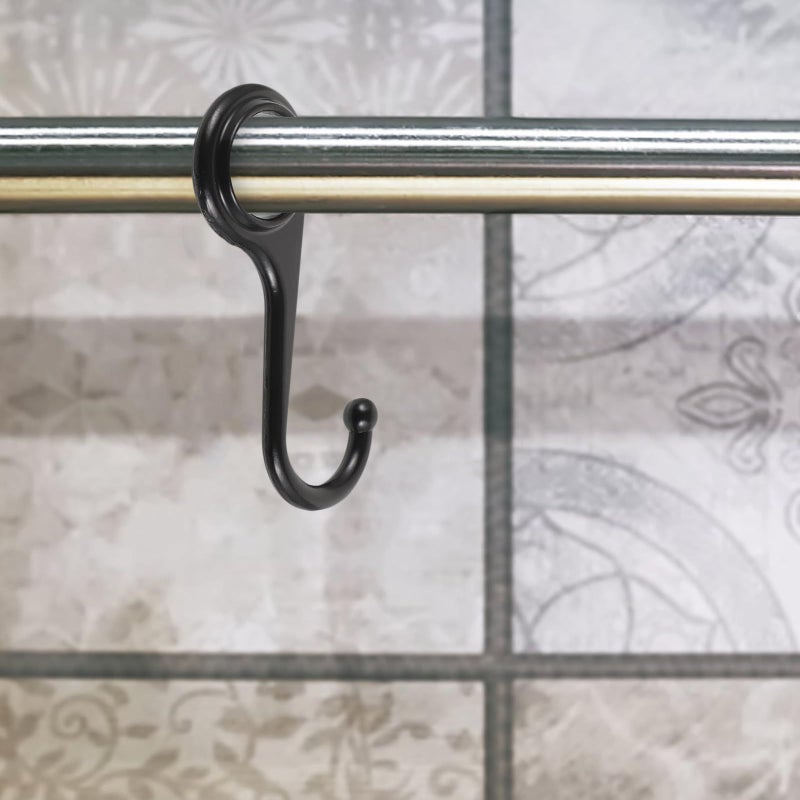 Black Metal Ring Hooks 5 Pack Coat Towel Hanger Kitchen Bathroom Organizer - Image 5
