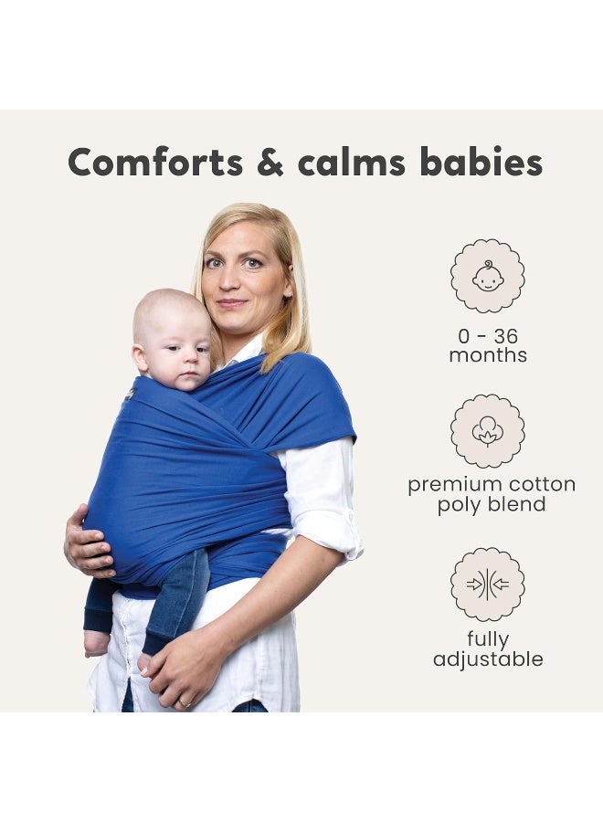 Cuddle Bug CuddleBug 9-in-1 Baby Wrap Sling + Carrier - Newborns & Toddlers up to 36 lbs - Hands Free - Gentle, Stretch Fabric - Ideal for Baby Showers - One Size Fits All (Blue) - Image 2