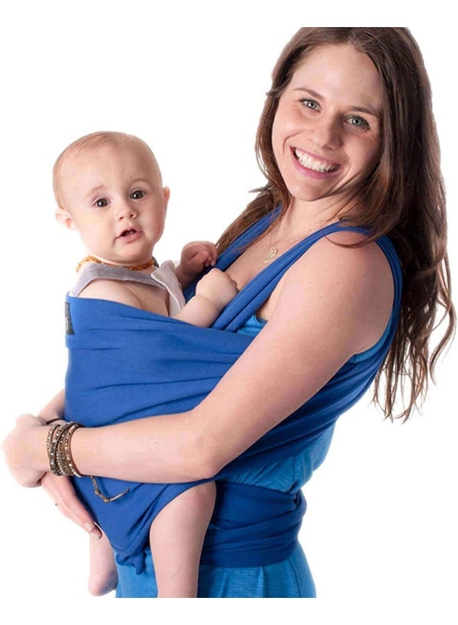 Cuddle Bug CuddleBug 9-in-1 Baby Wrap Sling + Carrier - Newborns & Toddlers up to 36 lbs - Hands Free - Gentle, Stretch Fabric - Ideal for Baby Showers - One Size Fits All (Blue) - Image 1