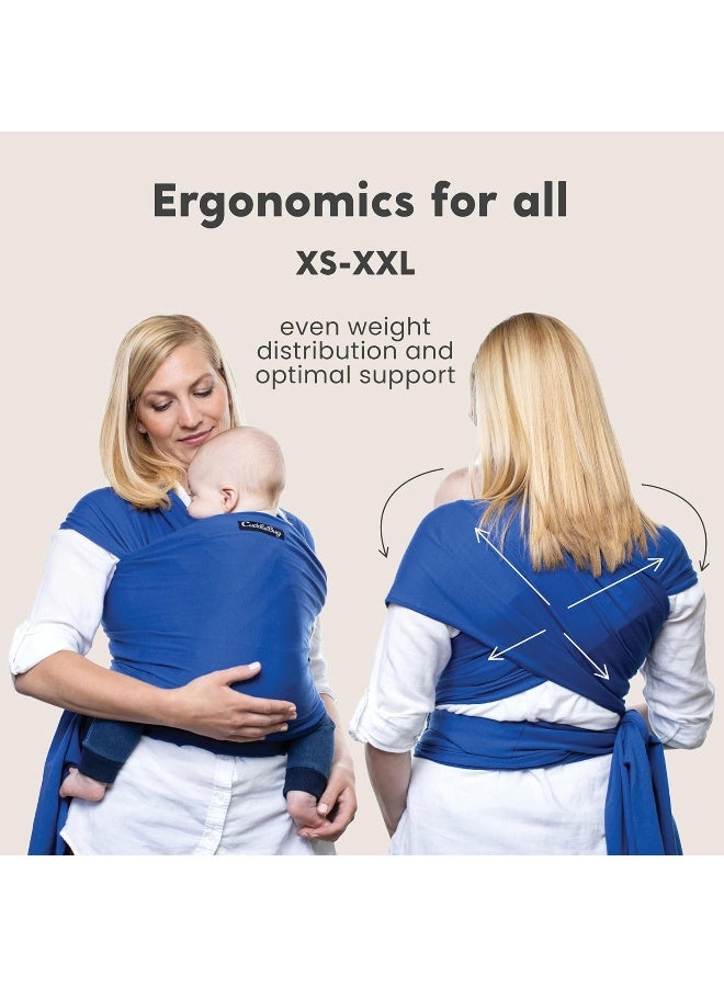 Cuddle Bug CuddleBug 9-in-1 Baby Wrap Sling + Carrier - Newborns & Toddlers up to 36 lbs - Hands Free - Gentle, Stretch Fabric - Ideal for Baby Showers - One Size Fits All (Blue) - Image 5