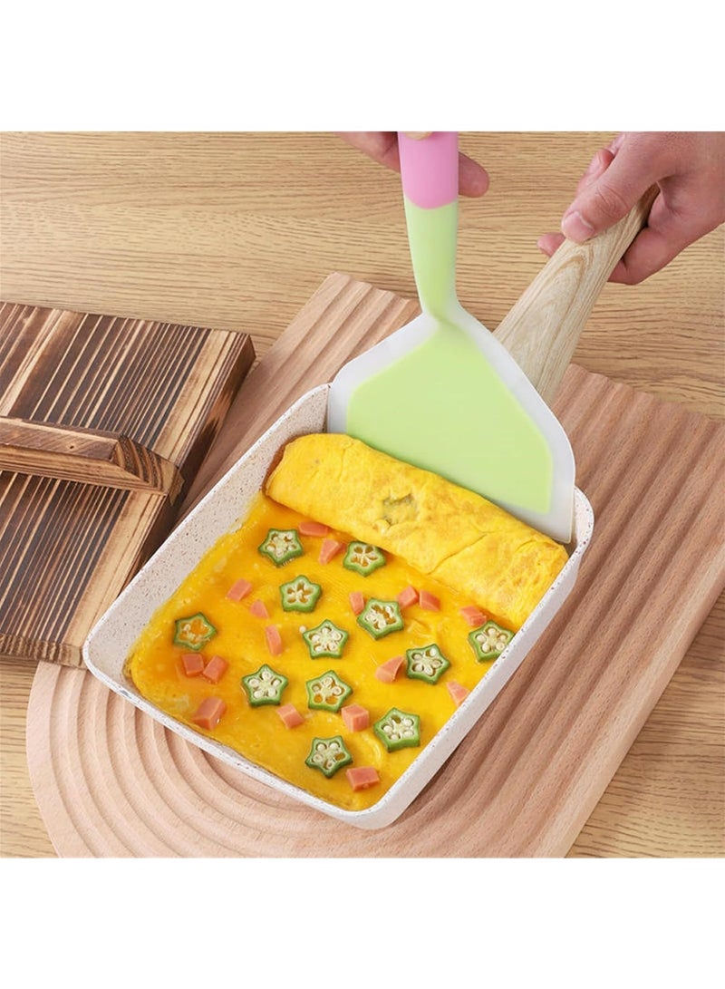 هاي هونور مقلاة أومليت غير لاصقة، مقلاة تاماجوياكي، صينية لف البيض، مع غطاء وفرشاة زيت - مقلاة أومليت - مقلاة تاماجو - مقلاة أومليت - صينية بيض صغيرة - مقلاة مربعة، بيضاء - Image 4