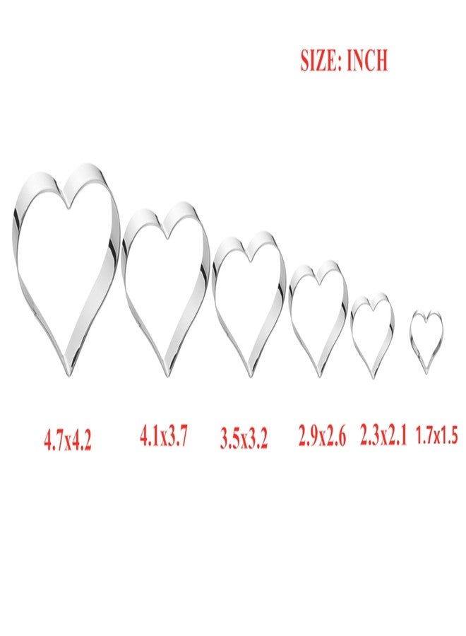 Maykito Heart Cookie Cutter Set-6 Pieces in Gratuated Size-Stainless Steel - Image 4