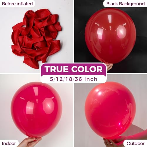 Bezente Red Giant Balloons 36 Inch 8 Pack Jumbo Red Balloon Large Round Latex Balloon for Photo Shoot Wedding Anniversary Birthday Christmas New Year Party Decorations - Image 5